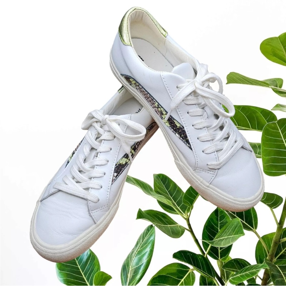 Madewell Leather Sneakers with Snake Print Detail